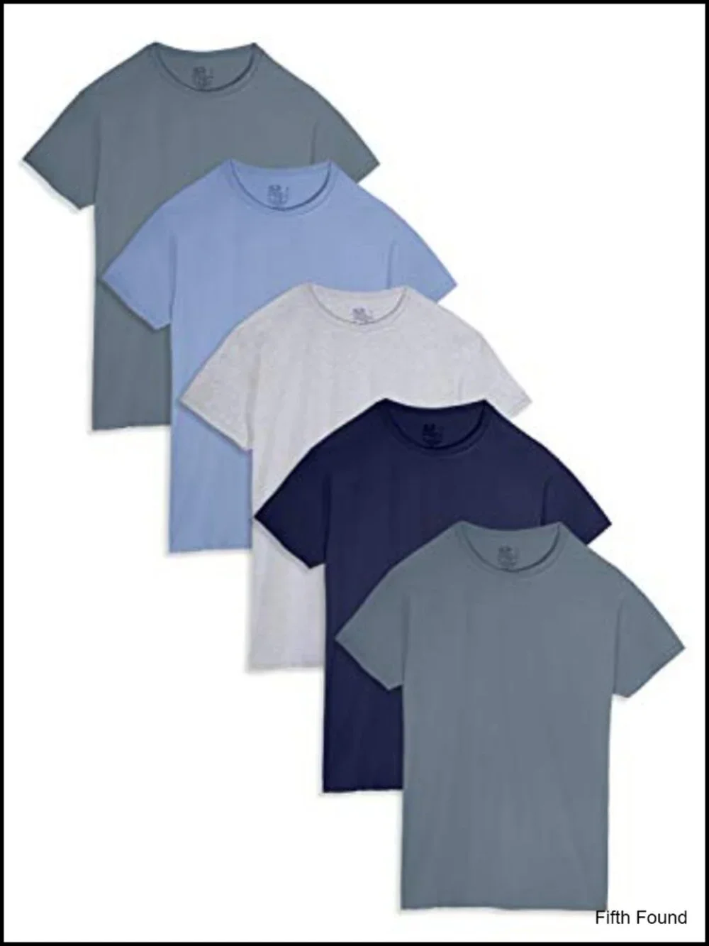 Men's Stay Tucked Crew Neck Cotton T-Shirts 5 Pack Undershirt